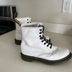 Doc Martens White Leather Women’s Combat Boots